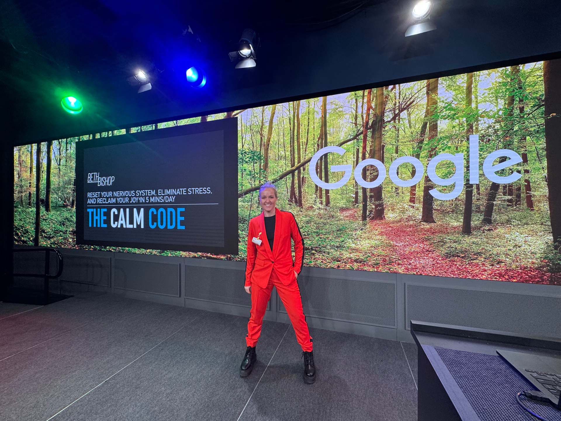 Beth Bishop delivering The Calm Code keynote at Google